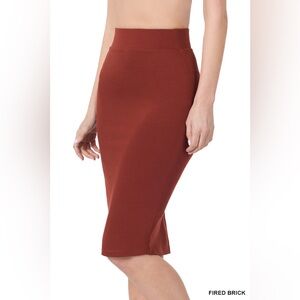 🆕 ZENANA BUTTERY SOFT FABRIC BASIC KNEE SKIRT